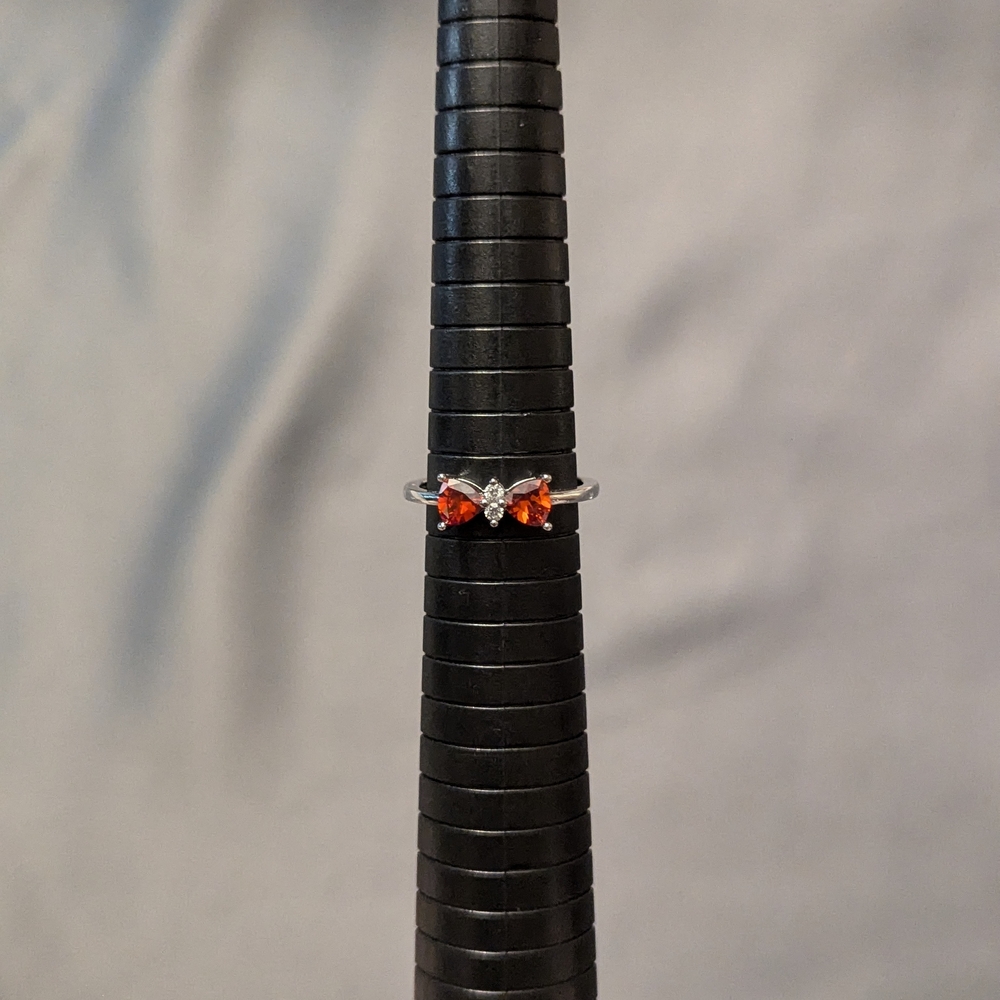 Silver Plated Red Bow Ring NWOT